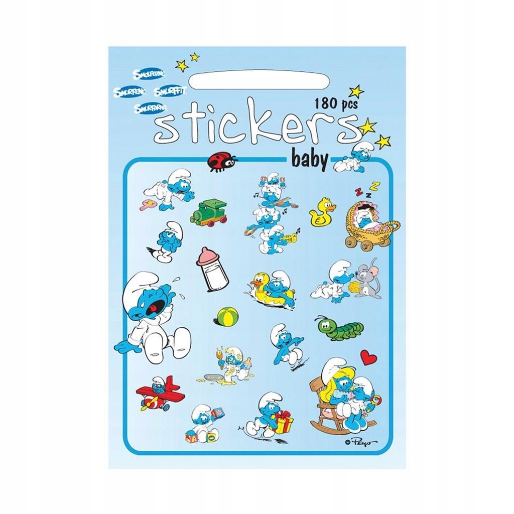 ZESTAW NAKLEJEK 180 SZT BABY SMERFY, BARBO TOYS