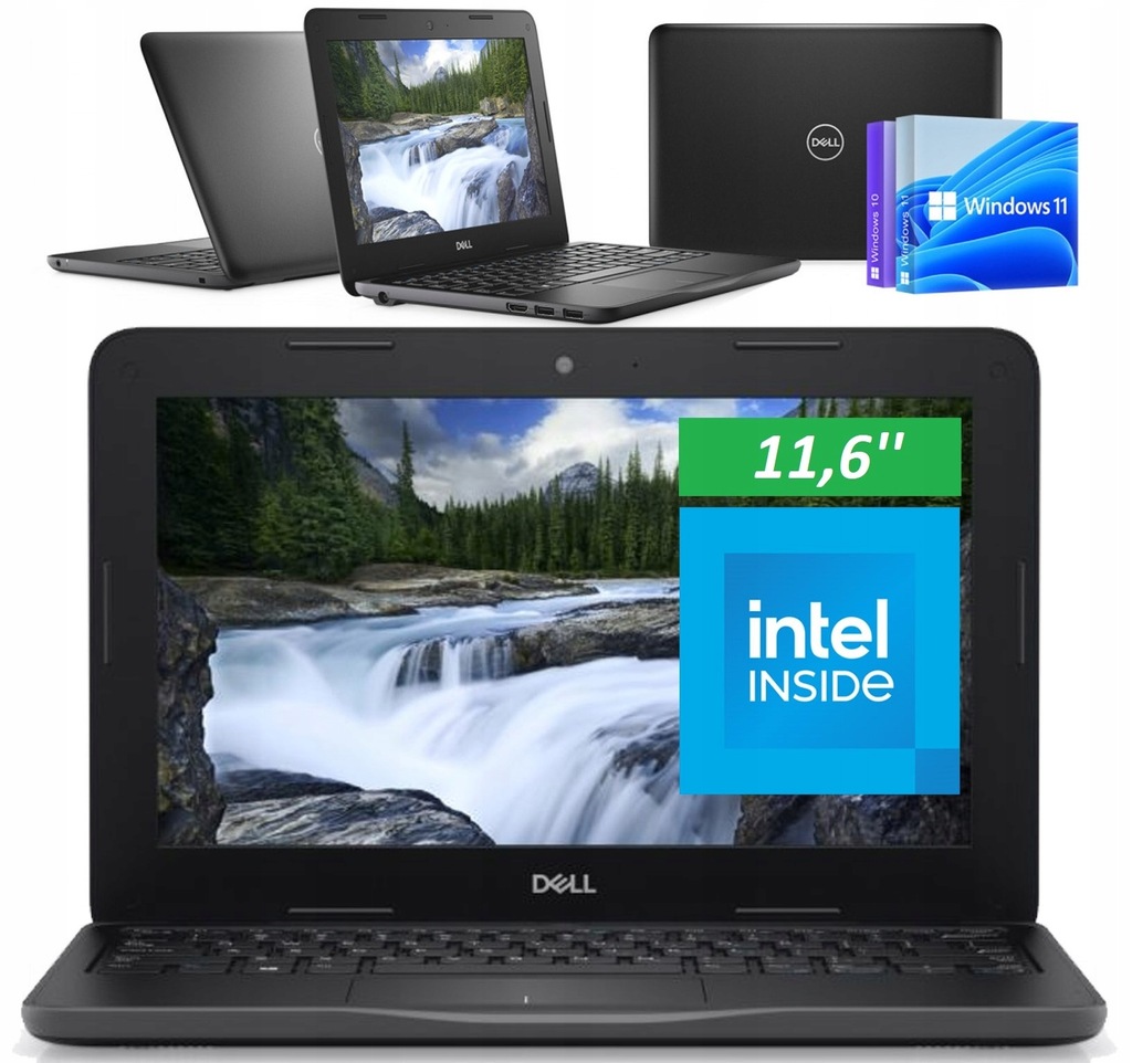 Mały Laptop Dell 11 3190 Quad 4GB 128GB SSD W10