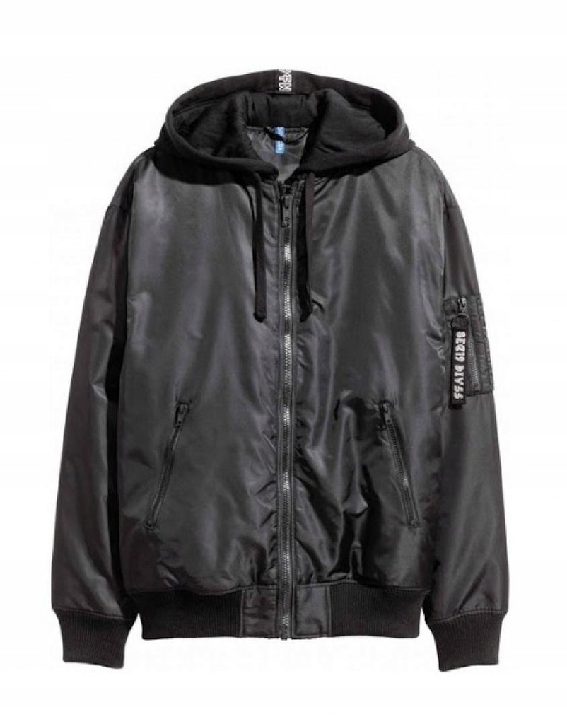 K7E020 H&M__MJ9 KURTKA BOMBER KAPTUR__S