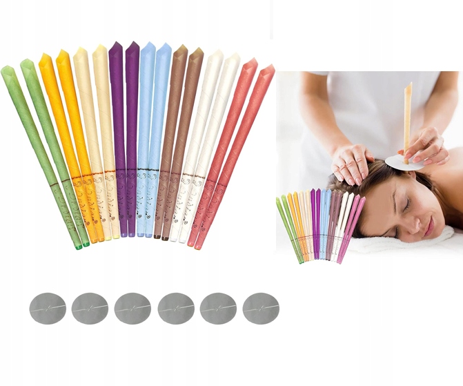 EAR CANDLES 8 FRAGRANCES WITH PROTECTIVE DISCS HEALTHY EARS CANDLES 16 PCS
