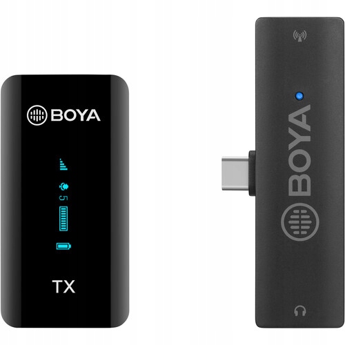 BOYA BY-XM6-S5 zestaw bezprzewodowy audio 1TX + 1RX, 2,4 GHz USB-C