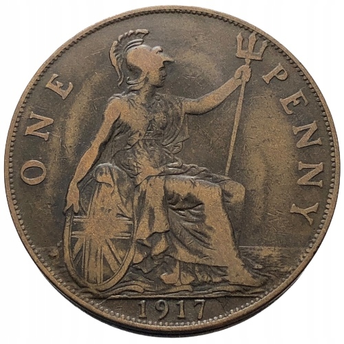 66877. Wielka Brytania, 1 pens, 1917r.