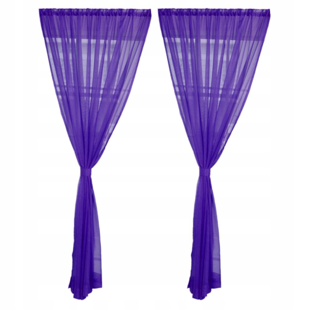 2 Curtain Door Window Voile Purple - 200x270cm