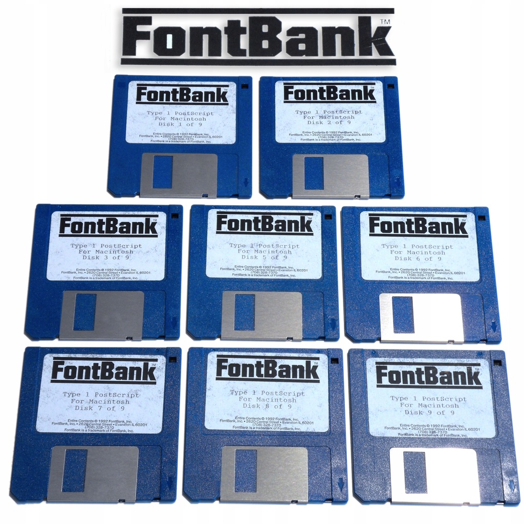 FontBank PostScript - Apple Macinstosh - 8x3.5''