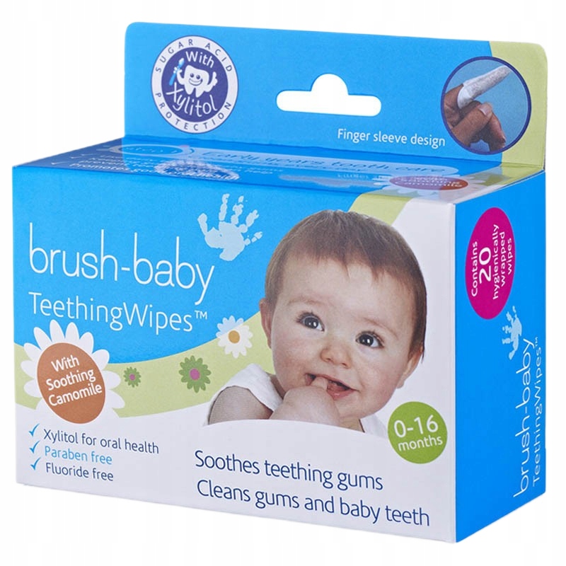 Brush-Baby TeethingWipes gaziki higieniczne z rumiankiem dla dzieci 0-16m 2