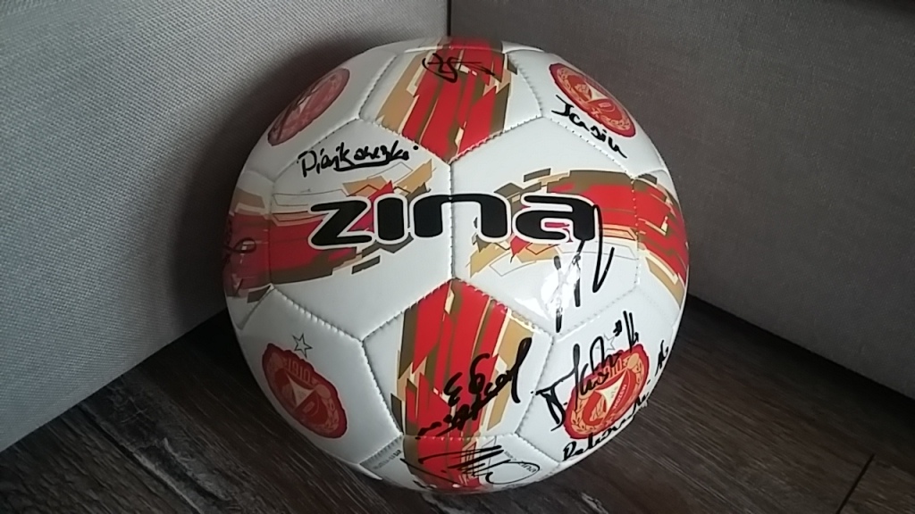 Piłka WIDZEW ŁÓDŹ z autografami Piłkarzy