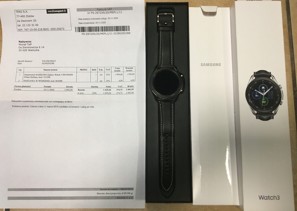 SAMSUNG GALAXY WATCH 3 SMR840N 45mm GW LOMBARDX 9980218278