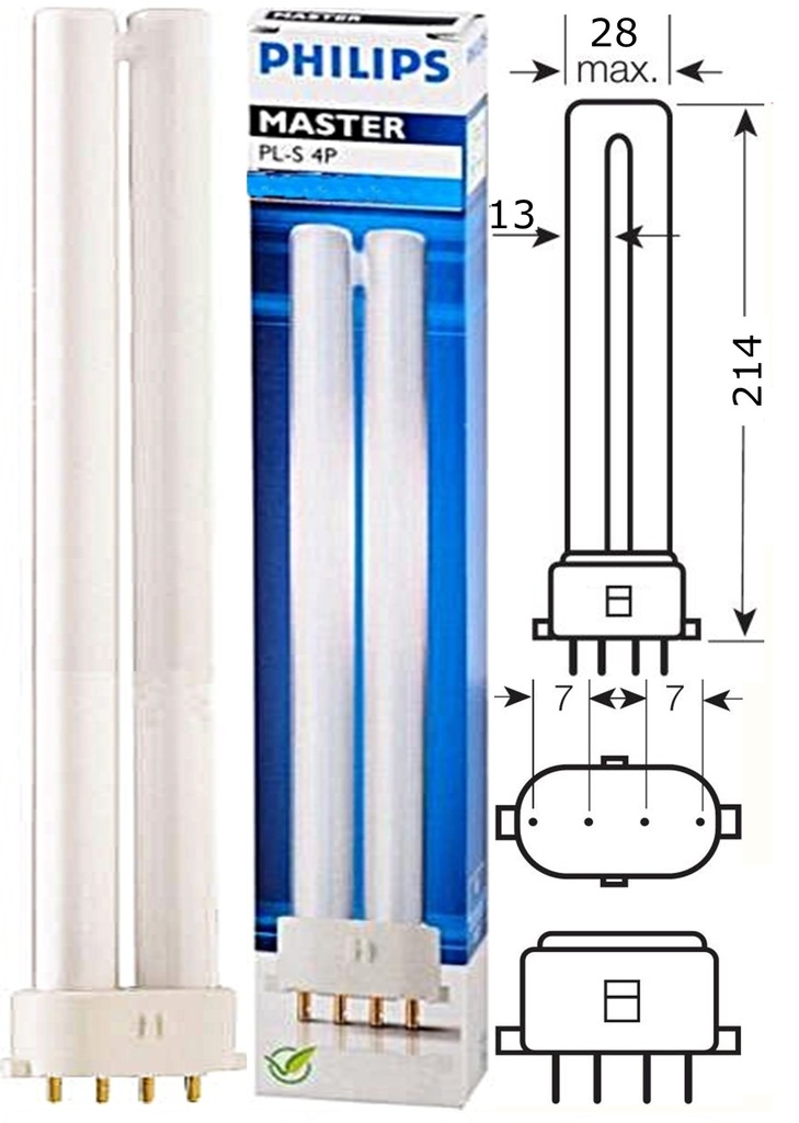 PHILIPS ŚWIETLÓWKA PL-S 11W 840 2G7 4PINY 900lm - 6407964457 ...