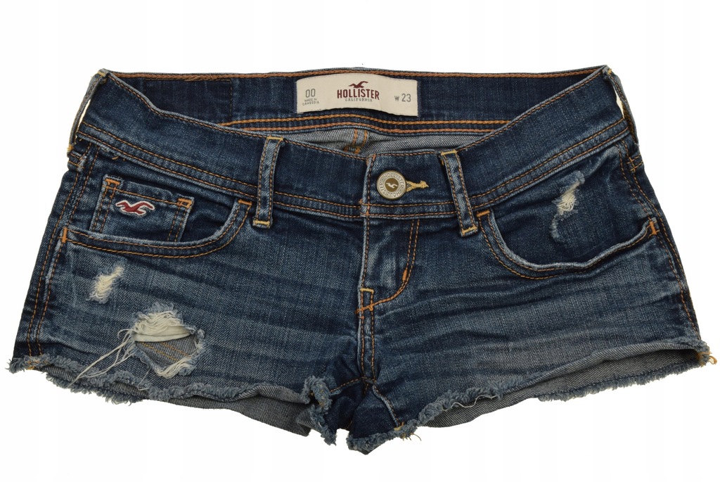 HOLLISTER *JEANSOWE SPODENKI SZORTY DZIURY 23