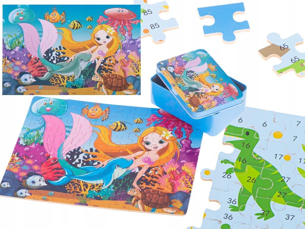 Puzzle układanka w puszce syrenka 100el