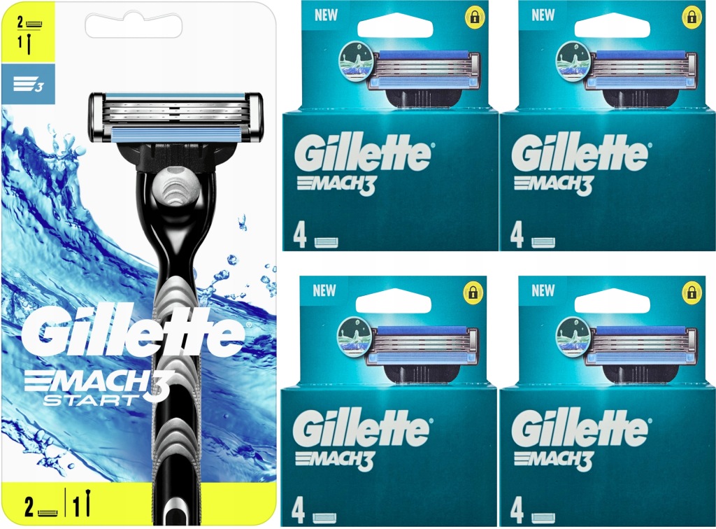 Gillette Mach3 Ostrza do maszynki wkłady 18 sztuk + MASZYNKA