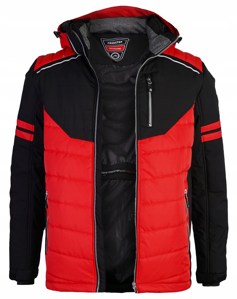 Męska kurtka zimowa narciarska ciepła z membraną 10.000 czerwona AB120 XL