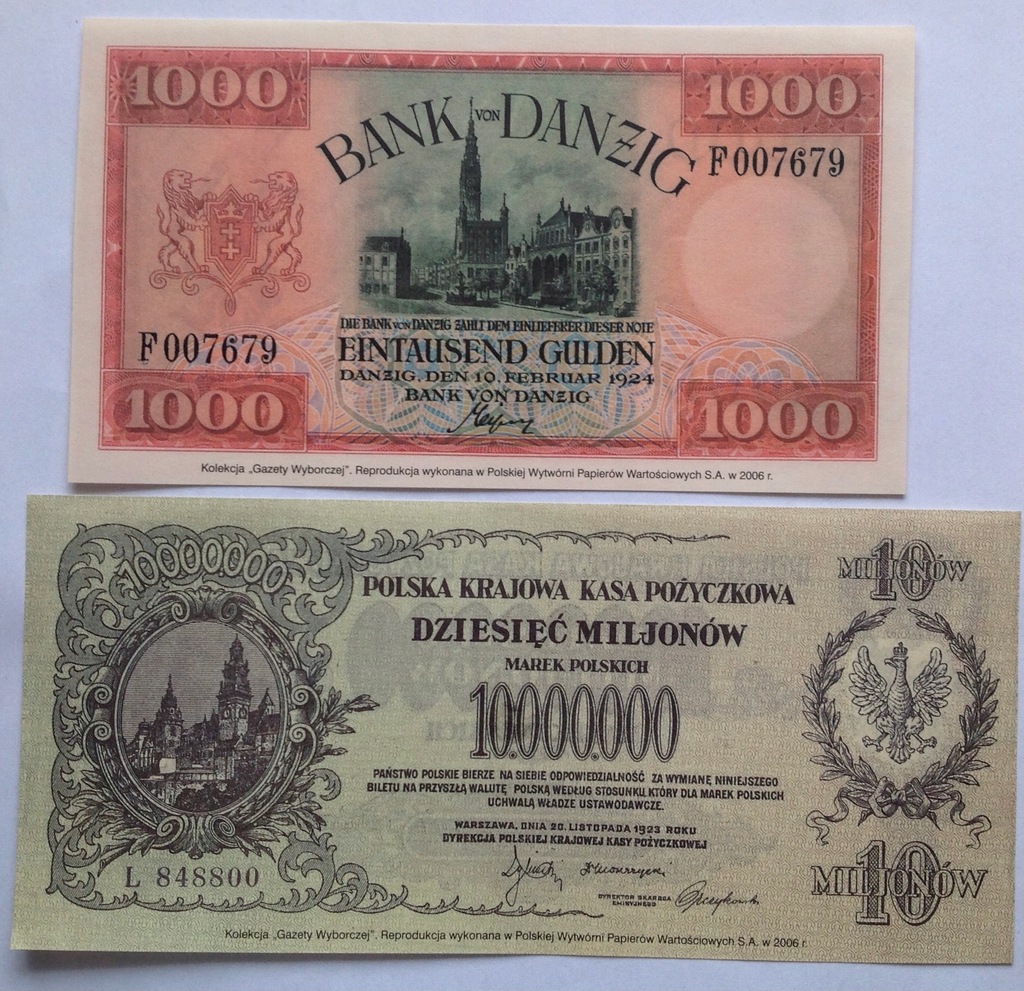 PWPW 2006 Reprinty Banknoty Polskie Zestaw