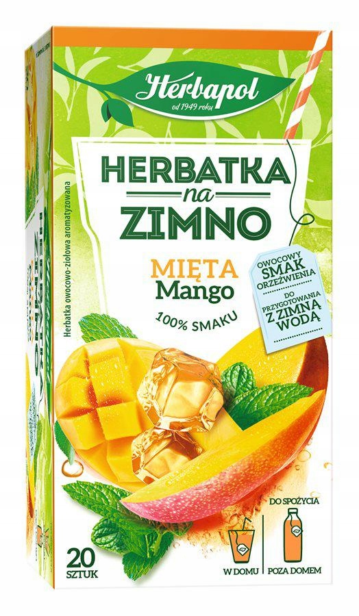 HERBAPOL Herbata owocowa na zimno MIĘTA MANGO 20TB