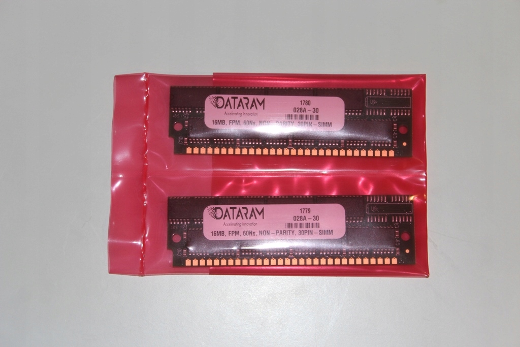 Pamięć RAM SIMM 30pin 2x16MB 60ns FPM - NOWE FOLIA