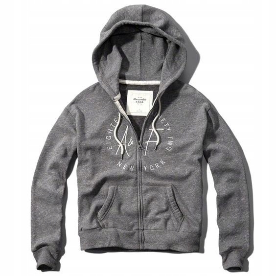 ABERCROMBIE & FITCH - BLUZA_GREY_SUPER STAN__M