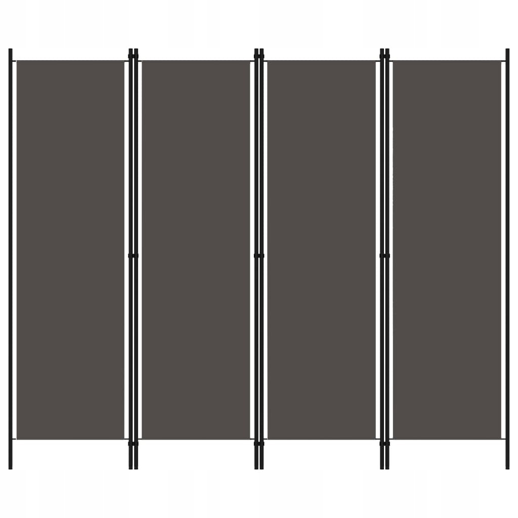 Parawan 4-panelowy, antracytowy, 200 x 180 cm