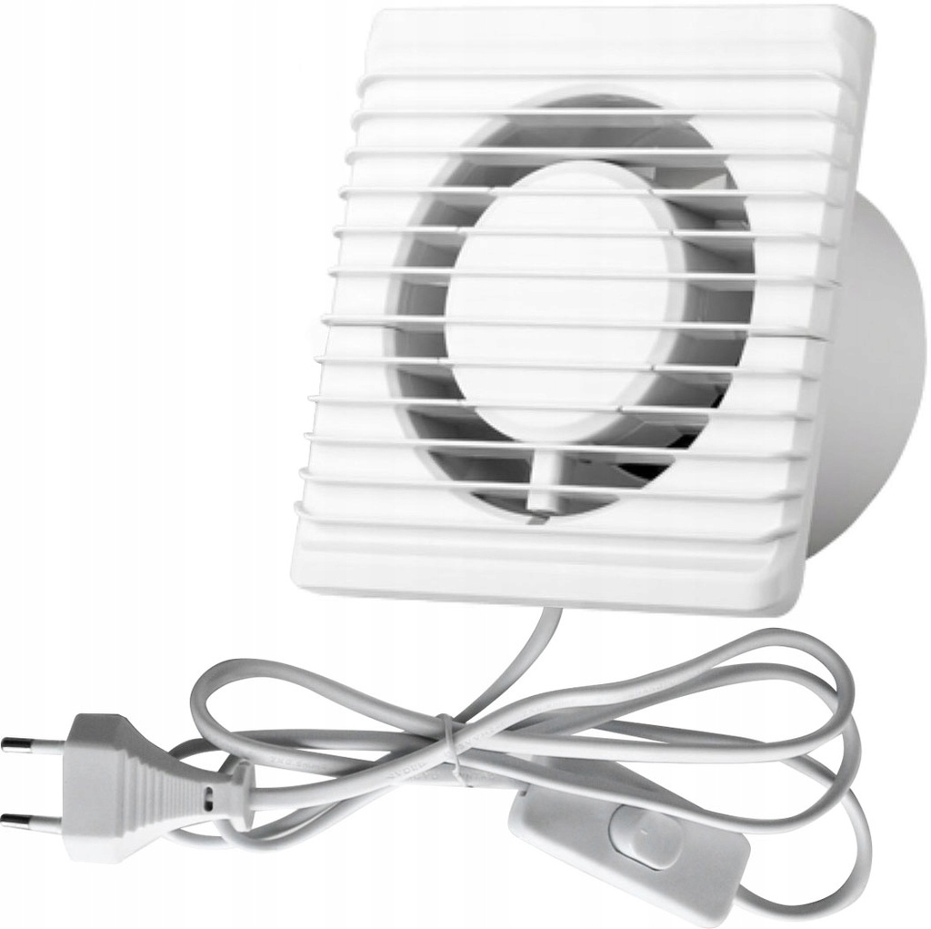 WENTYLATOR ŁAZIENKOWY ŚCIENNY Z WYŁACZNIKIEM CICHY FI 100