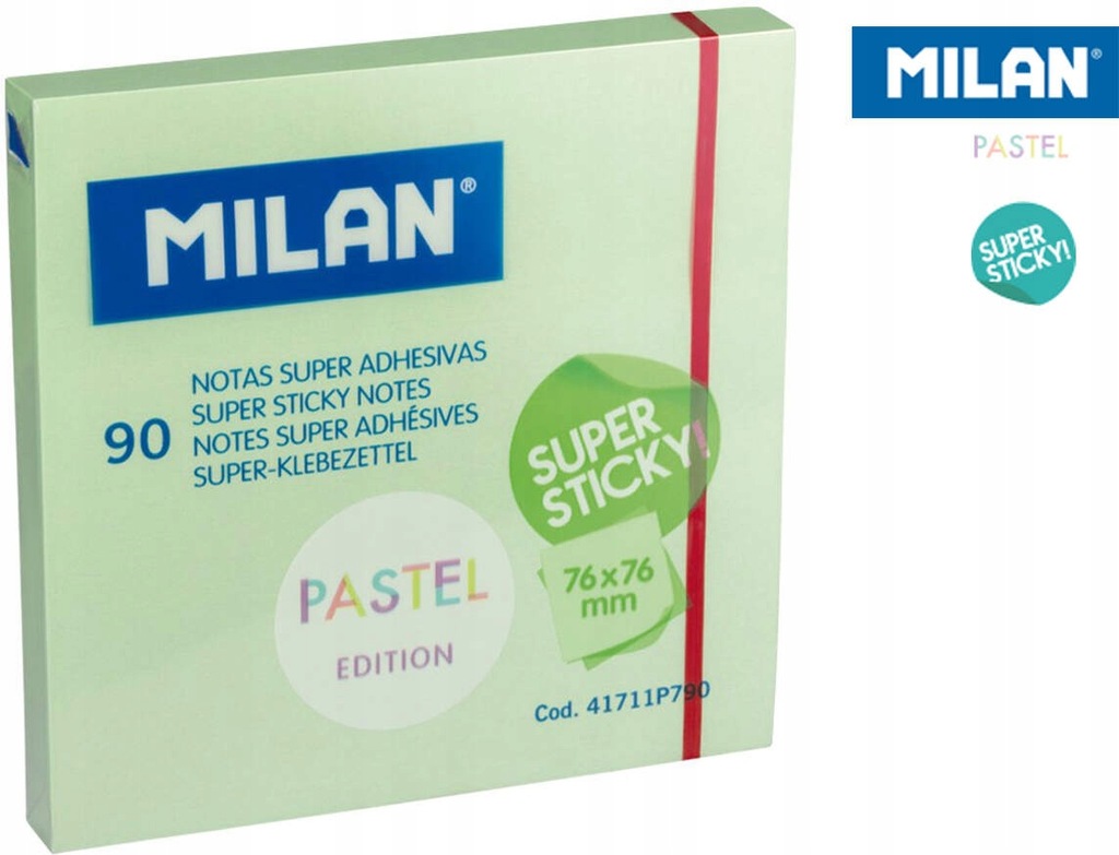 Karteczki samoprzylepne zielone Milan super sticky