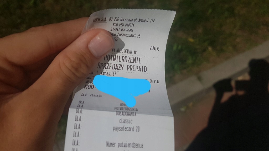 5 zł PaySafeCard (reszta)
