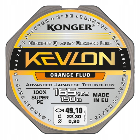 KONGER 250153016 Plecionka Kevlon X4 Fluo 0,16/150