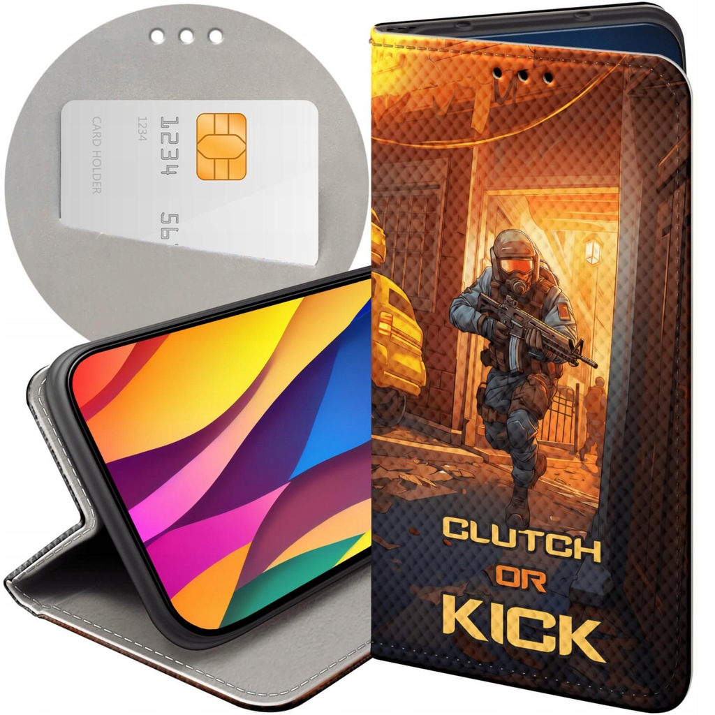 ETUI Z KLAPKĄ DO IPHONE 5 / 5S / SE WZORY CS GO COUNTER-STRIKE FUTERAŁ CASE