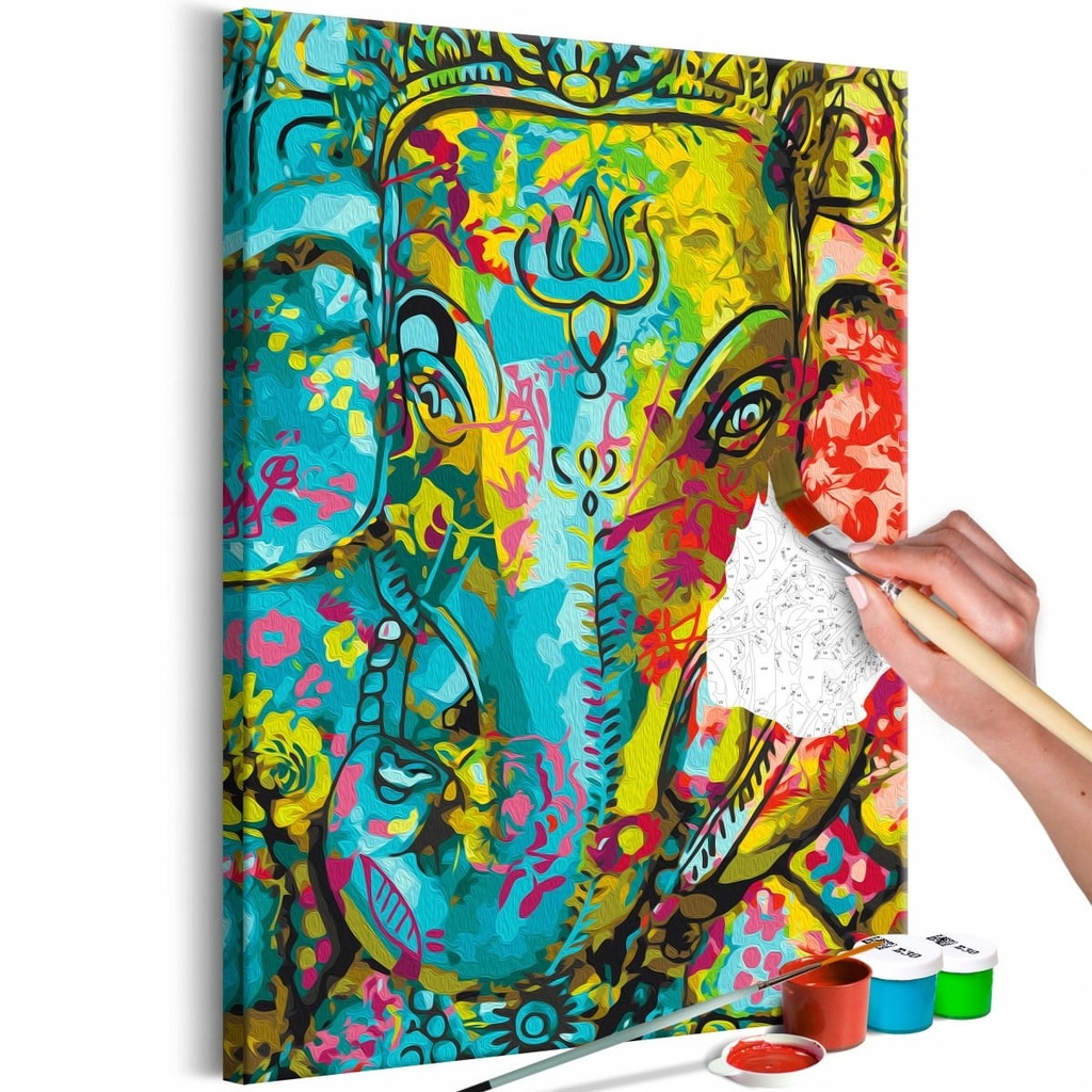 Namaluj Obraz - Kolorowy Ganesha - 40X60