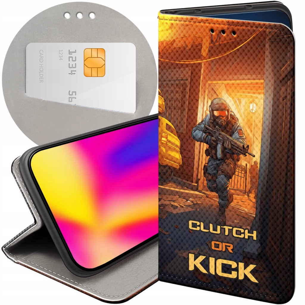 ETUI Z KLAPKĄ DO IPHONE 12 / 12 PRO WZORY CS GO COUNTER-STRIKE FUTERAŁ CASE