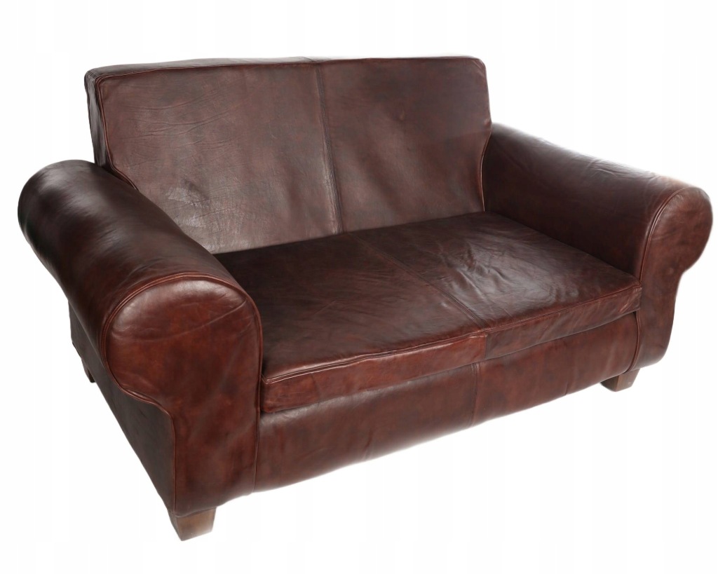 Kanapa Skórzana Brązowa 2 os. Vintage Loft 88x175x96 !