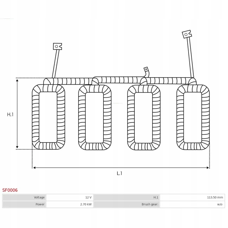 Uzwojenie wzbudzające, rozrusznik AS-PL SF0006