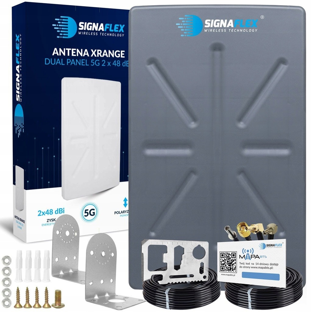 ANTENA PANELOWA SIGNAFLEX X-Range 5G 2 x 48 dBi 3G / 4G LTE, HSPA+, 5G