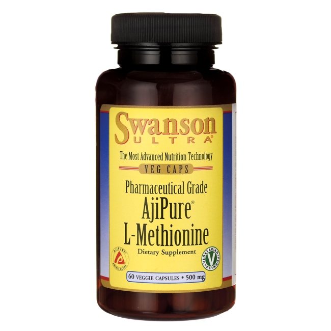 AjiPure L-Metionina 500 mg (60 kaps.) Swanson +GRA