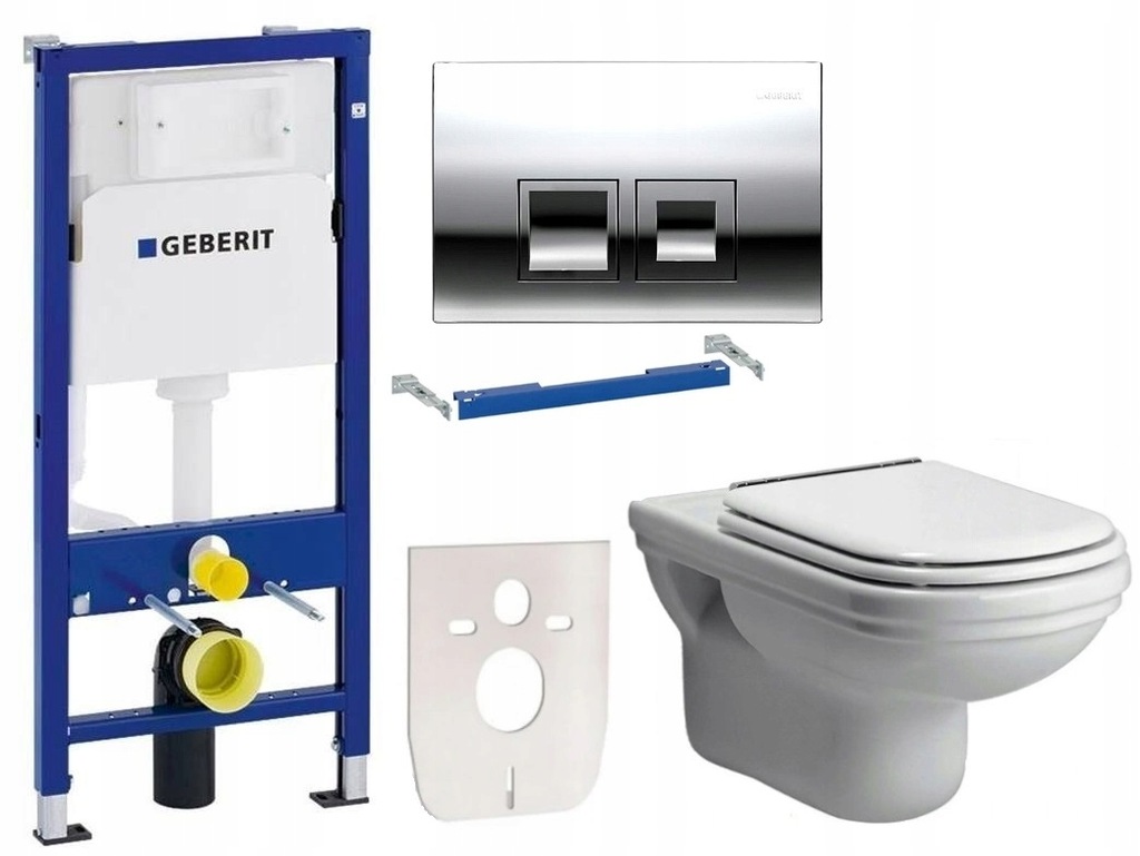 STELAŻ podtynkowy GEBERIT + MISKA WC RETRO + DESKA