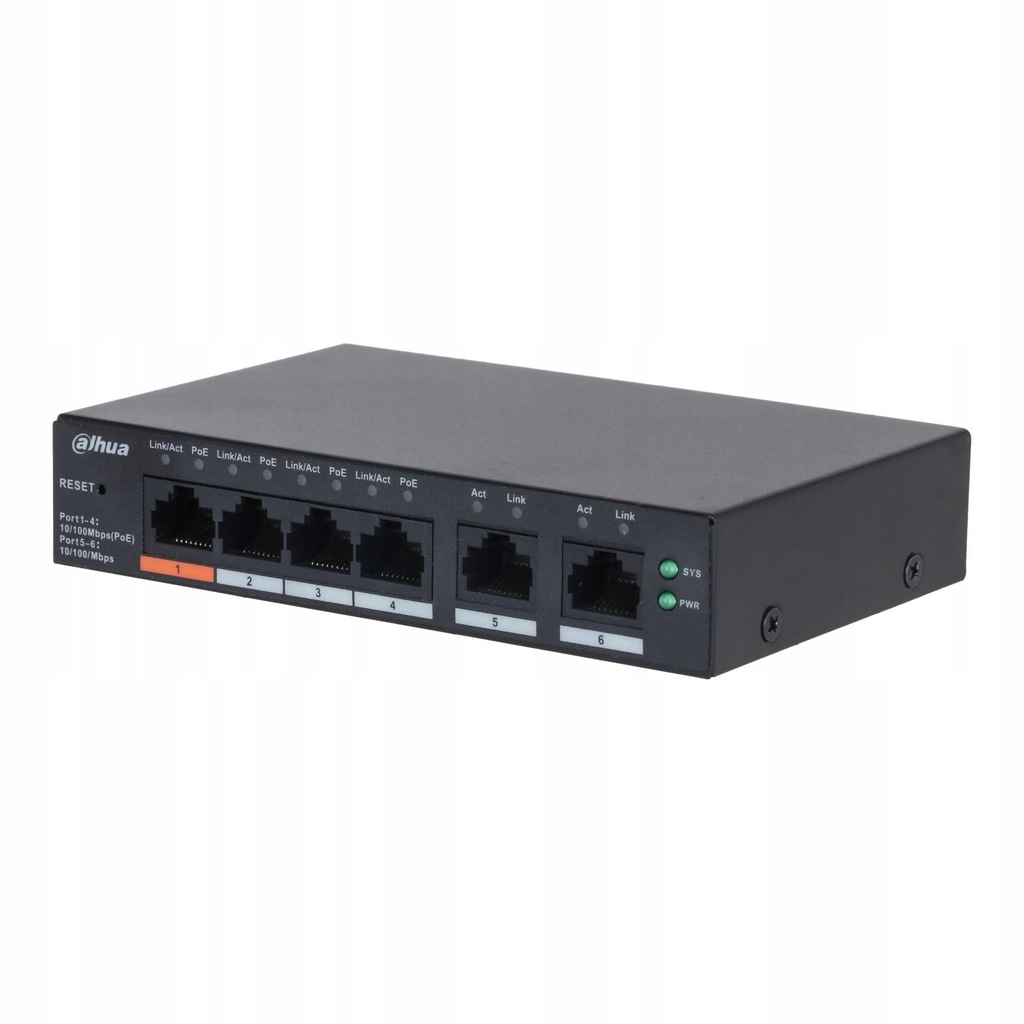 Switch zarządzalny Dahua CS4006-4ET2ET-60 6x10/100Mbps PoE 60W
