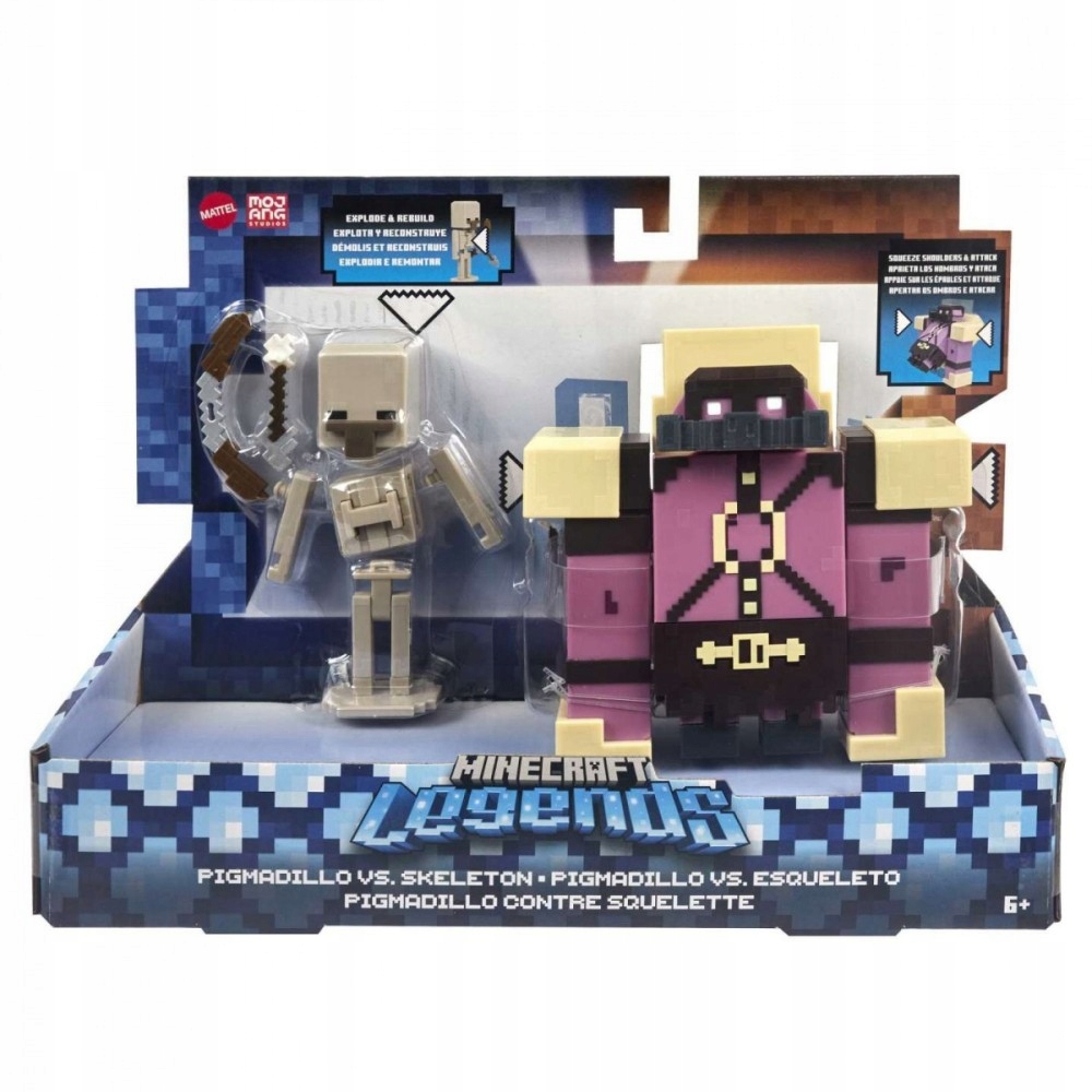 ZESTAW FIGUREK MINECRAFT LEGENDS PIGMADILLO VS SKELETON
