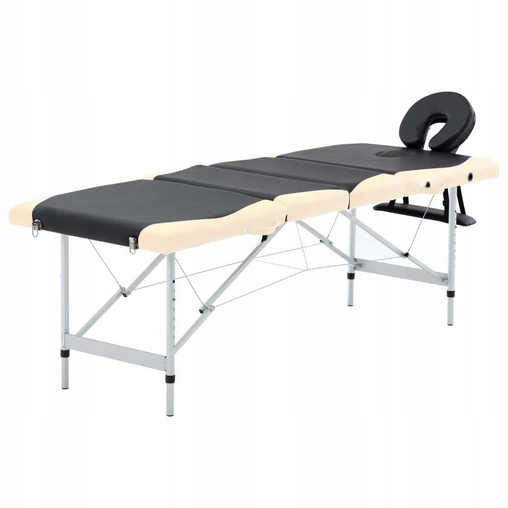Stół składany do masażu aluminium Vidaxl czarny