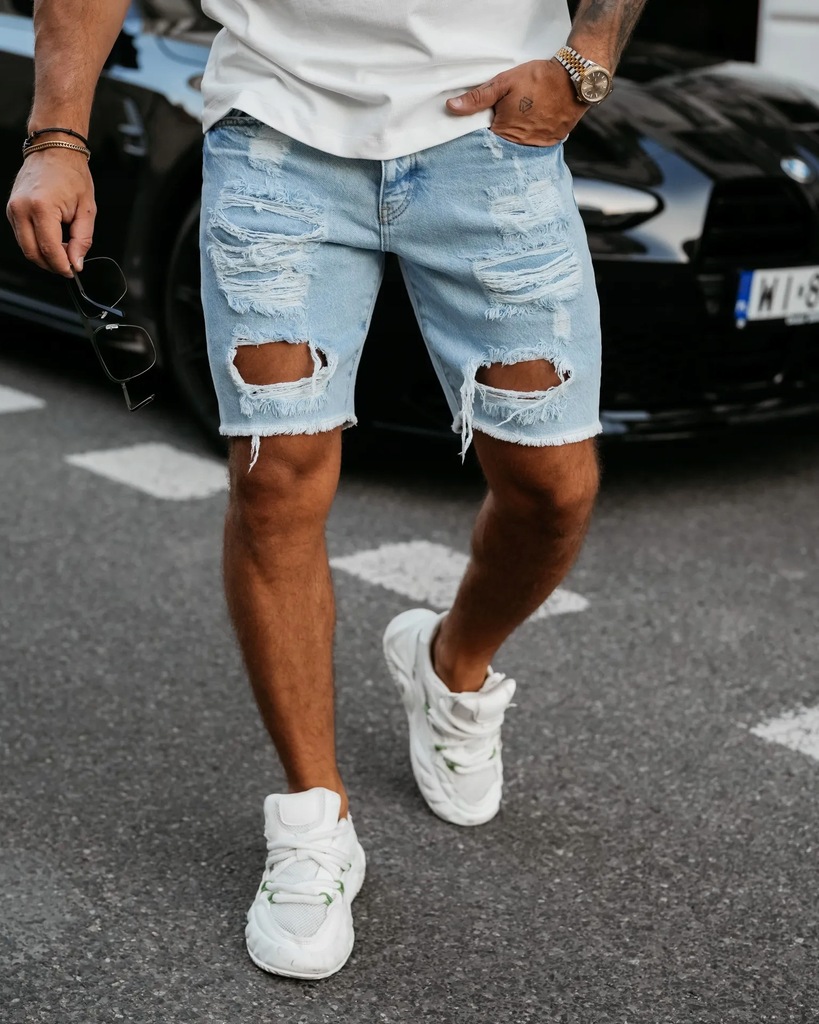 Spodenki męski jeansowe OLAVOGA Men TRUEFIT - Jeans (Rozmiar: XL)