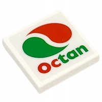 LEGO PŁYTKA 2 x 2 z naklejką - Stacja benzynowa OCTAN 3068b NOWA