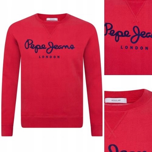 BLUZA BEZ KAPTURA MĘSKA PEPE JEANS CZERWONA XL