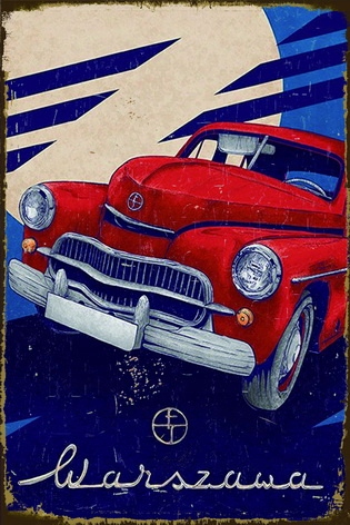 Tablica Ozdobna Blacha Old FSO Warszawa