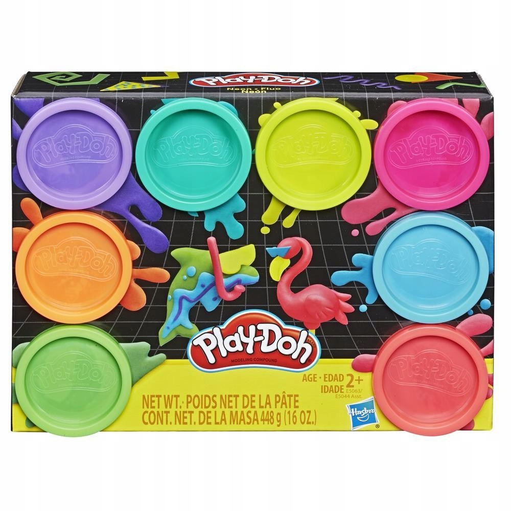 Ciastolina Play Doh zestaw 8 tub neonowy