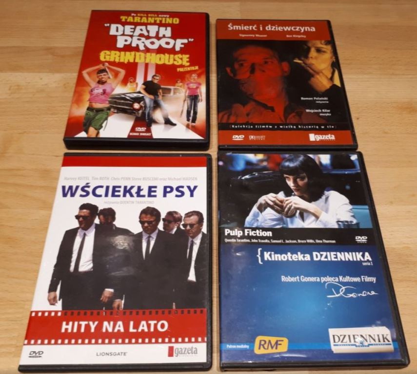 Filmy DVD 3xTarantino + Polański, zestaw 4 szt