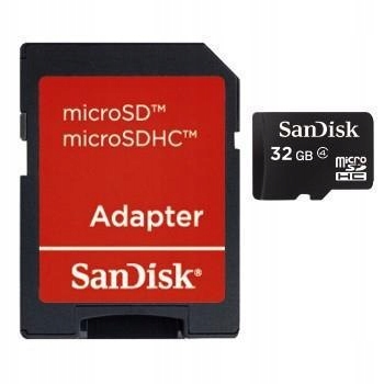 Karta pamięci SanDisk microSDHC 32GB Class 4 + SD