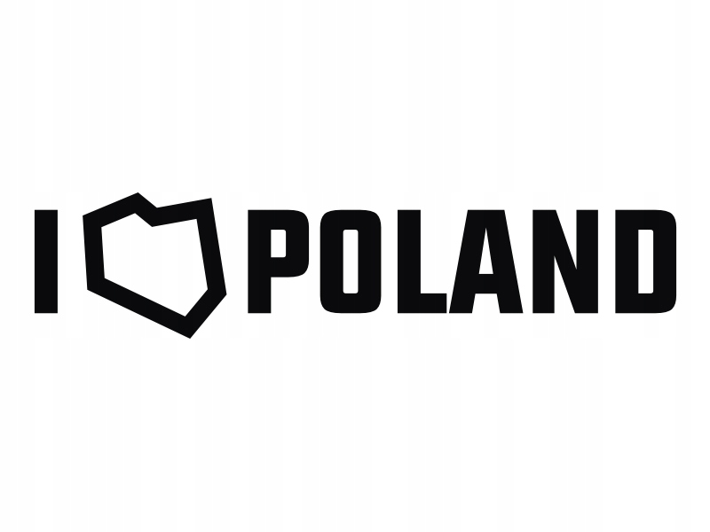 Naklejka na auto szybę I LOVE POLAND Polska 24 cm