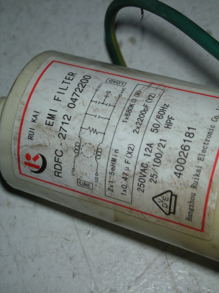 Kondensator filtr pralka Samsung WF8500NMW