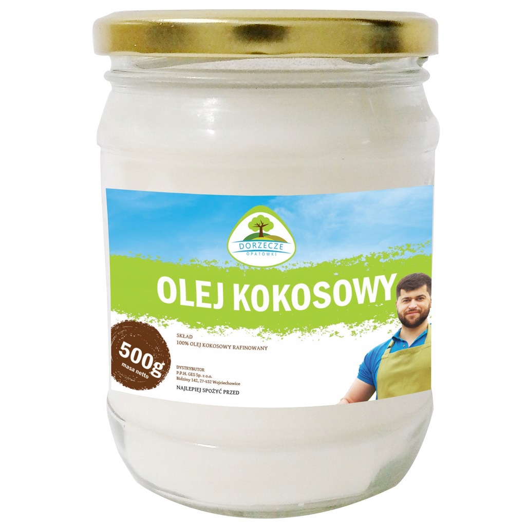 OLEJ KOKOSOWY 500 g Dorzecze Opatówki RAFINOWANY