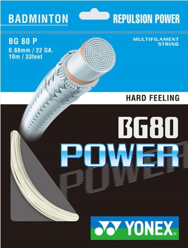 Naciąg badminton YONEX BG 80 Power Biały - box