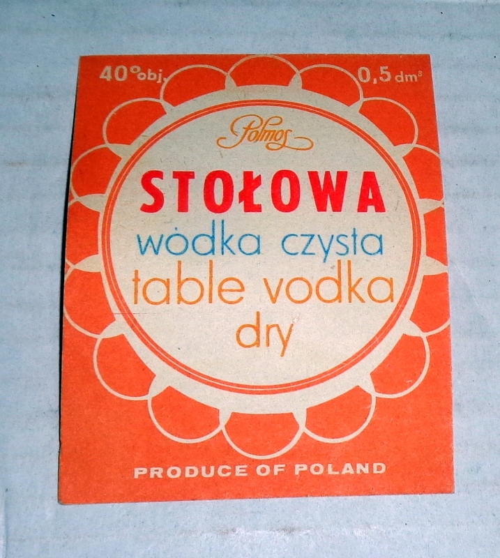 Stołowa Wódka Czysta POLMOS - nalepka NOWA !