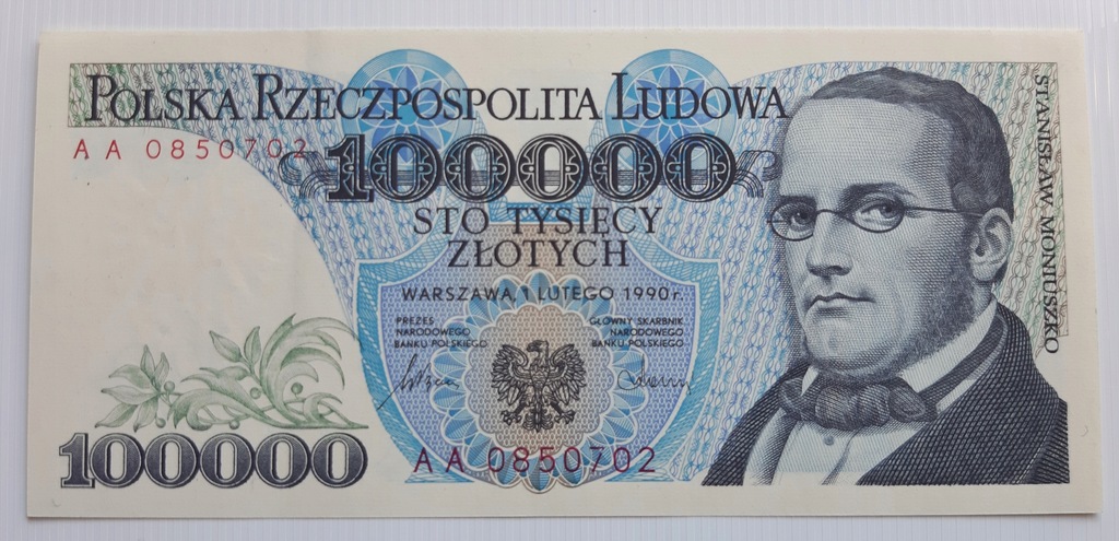 100000 ZŁOTYCH - 1990 r PIERWSZA SERIA AA St --1