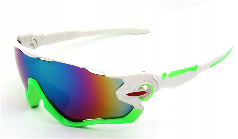 okulary 03 sportowe na rower UV 400 biało-zielone